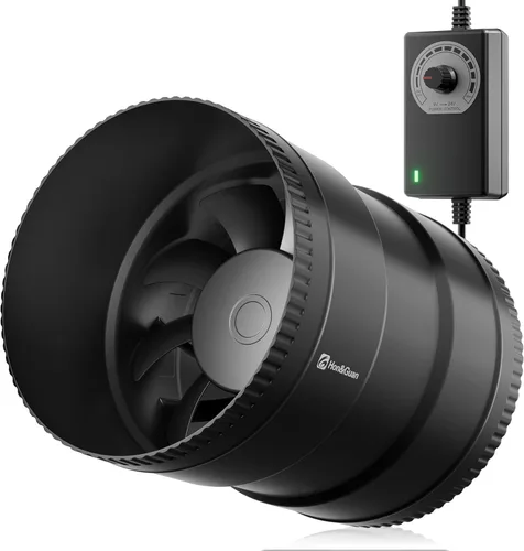 Miniatura 10 de Hon&Guan Ventilador Soplador En Línea de 3 Pulgadas con Controlador de Velocidad 120 CFM con 20W de Potencia Ultra-Baja y Bajo Ruido