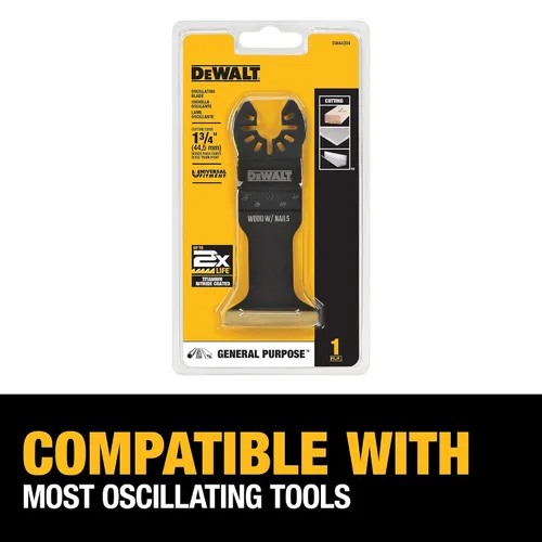 Miniatura 4 de DEWALT Hoja oscilante para herramientas de madera con clavos, ancha, revestimiento de nitruro de titanio (DWA4204), color negro (paquete de 5)