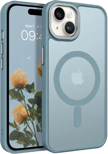 Miniatura 14 de BENTOBEN Compatible con iPhone 15 Plus, Funda de teléfono magnética translúcida mate delgada a prueba de golpes [Compatible con MagSafe] Funda