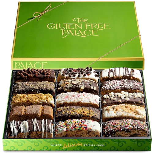 Miniatura 11 de Cesta de regalo de galletas Palace Biscotti sin gluten, surtido de galletas de chocolate sin gluten, cesta gourmet de galletas de biscotti, sin