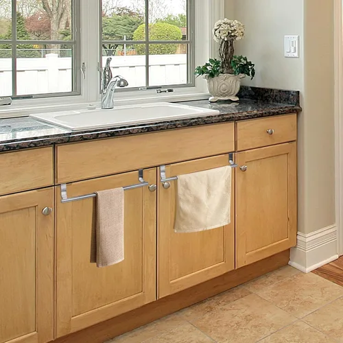 Miniatura 8 de Toallero para puerta de gabinete, toallero de cocina para gabinete, soporte para toallas de cocina de acero inoxidable, colgador de toallas de mano