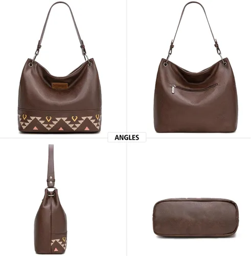 Miniatura 28 de Wrangler Hobo - Bolsas para mujer de cuero vegano con asa superior, bolsos de hombro y bolsos