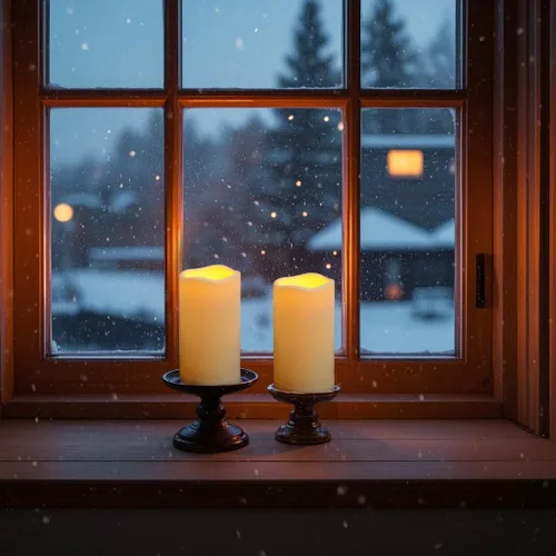 Miniatura 6 de Velas sin llama impermeables con control remoto 2PACK (D3''*H5.5'') Vela de pilar LED parpadeante que funciona con pilas, de plástico con Paquete