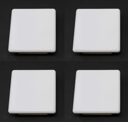 Tapa de tubo cuadrada blanca de plástico de 4 x 4 pulgadas, tapón de acabado, tapa de extremo de tubo de tubo, universal duradera para silla (4)
