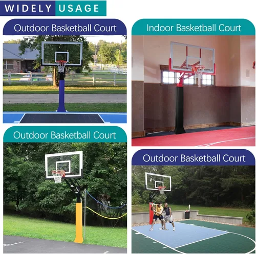 Miniatura 5 de Base acolchada de baloncesto de base cuadrada para baloncesto, almohadilla cuadrada de alta resistencia, para exteriores se adapta a 4 x 4 pulgadas