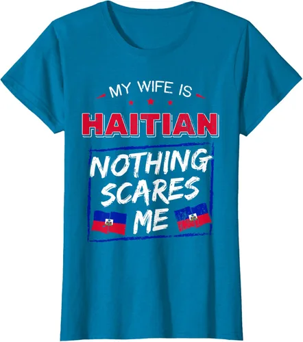 Miniatura 101 de My Wife Is Haitian Republic of Haiti Heritage Roots - Camiseta con bandera, Negro, S