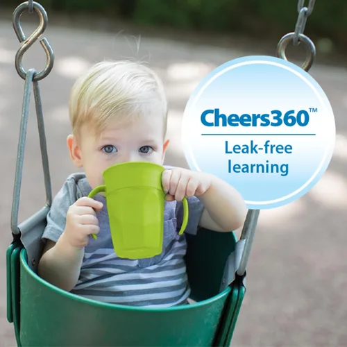 Miniatura 6 de Dr. Brown's Juego de iniciación de alimentación para niños pequeños, paquete de viaje con taza de entrenamiento sin boquilla Cheers360 con asas
