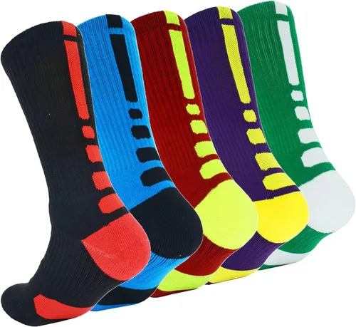 5 pares de calcetines deportivos deportivos para hombre calcetines de compresión largos acolchados de baloncesto de élite talla 65-115