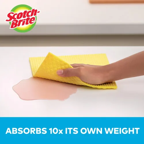 Miniatura 4 de Scotch-Brite Paños de esponja, toalla de cocina reutilizable que se absorbe como una esponja, toallitas aptas para lavavajillas que son ideales