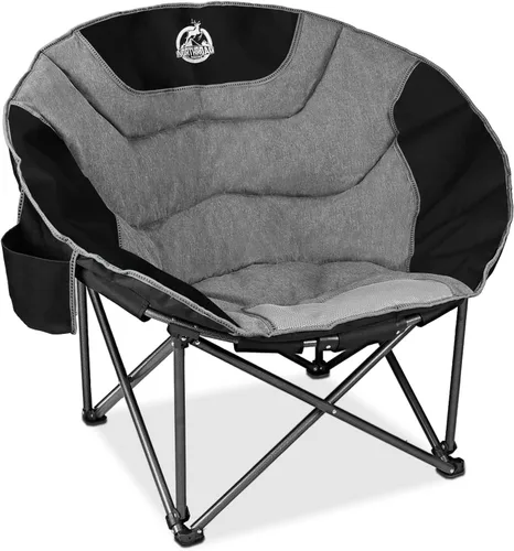 Miniatura 4 de Northroad Silla de campamento XXL con diseño de luna, silla redonda de gran tamaño, platillo acolchado plegable con bolsillo lateral, capacidad