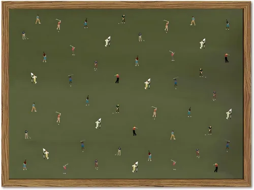 Miniatura 10 de Juego de 3 arte de pared vintage de golf, pinturas deportivas de mediados de siglo, arte de paisaje de campo de golf verde retro, cuadro de arte