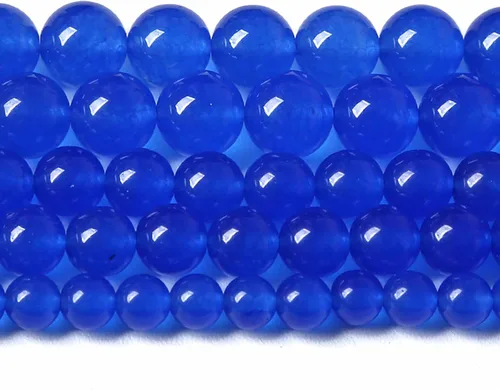 Miniatura 11 de 4MM 86 piezas cuentas sueltas de calcedonia azul aguamarina para hacer joyas, pulseras, collares Aguamarina azul