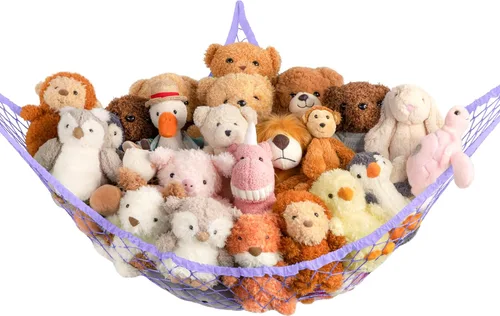 Miniatura 10 de Red de Hamaca de Almacenamiento para Animales de Peluche en la Esquina - Gran Red de Hamaca de Juguete para Decoración de Habitación de Animales