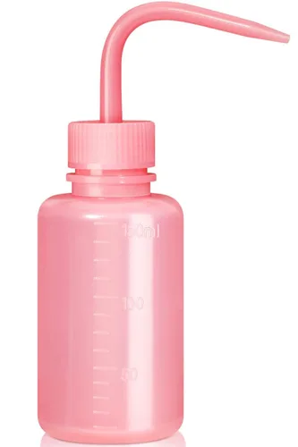 Miniatura 7 de Valchoose Botella profesional de lavado de tatuajes de 8.5 onzas (rosa), botella de boca estrecha para riego de laboratorio médico, rociador, lata