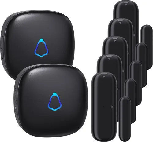 Miniatura 11 de Timbre de puerta, alarma de sensor de contacto inalámbrico METAK para puerta abierta con alcance de 500 pies, 58 timbres y 5 niveles de volumen