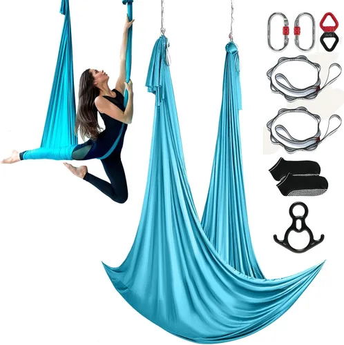 Miniatura 10 de VEVOR Aerial Silk & Yoga Swing, Aerial Yoga Hammock Kit with 100gsm Nylon Fabric, Full Rigging Hardware & Easy Set-up Guide, Antigravity Flying for