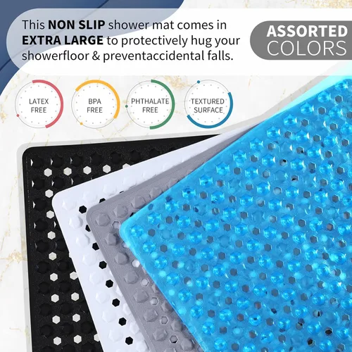 Miniatura 6 de Yimobra Tapete Cuadrado Antideslizante para Piso de Ducha, 21"x21" Tapete para Bañera Lavable a Máquina, Suave para los Pies, Tapete de Baño