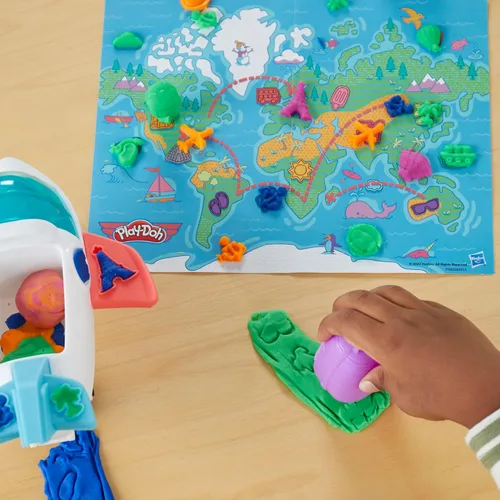 Miniatura 3 de Play-Doh Airplane Explorer - Juego de iniciación, juguetes preescolares para niñas y niños de 3 años y más con Jet, tapete de juego de mapa