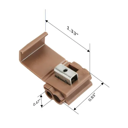 Miniatura 2 de 3M Scotchlok Conectores de derivación con autopelado 567, funcionamiento y grifo, marrón, calibre de alambre estadounidense 18-14 AWG (grifo), 12-10
