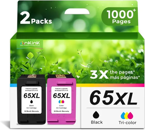Cartuchos de tinta remanufacturados de repuesto 65XL Negro y Color Combo para HP Ink 65, HP65 XL, HP65XL para Envy 5055, 5000, 5052, 5010, 5070,