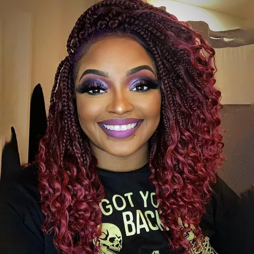 Miniatura 9 de Goddess Box Braids 1B3330 - Trenzas de ganchillo bohemias de 10 pulgadas para mujeres negras, paquete de 7 paquetes de trenzas bohemias preenlazadas