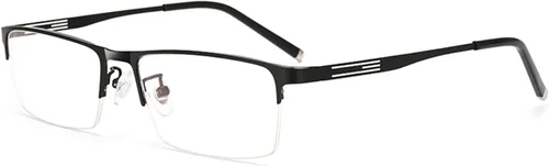 Miniatura 2 de Negocios Casual Hombres Ultraligero Metal Cuadrado Medio Marco Transición Bifocal Lente Gris Gafas de Lectura Presbíopes