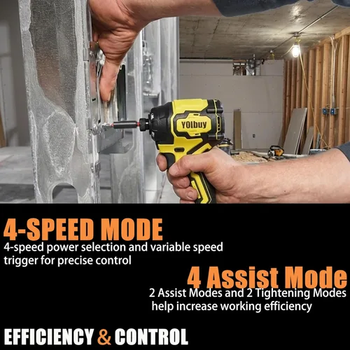 Miniatura 5 de YOIbuy Destornillador de Impacto Inalámbrico de 1/4 de Pulgada, Taladro de Impacto Compacto y Ligero, Compatible con Baterías Dewalt de 20V, Rojo