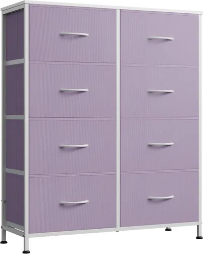 Miniatura 29 de WLIVE - Cómoda de tela para dormitorio, cómoda alta con 8 cajones, torre de almacenamiento con contenedores de tela, cómodas dobles, cómoda