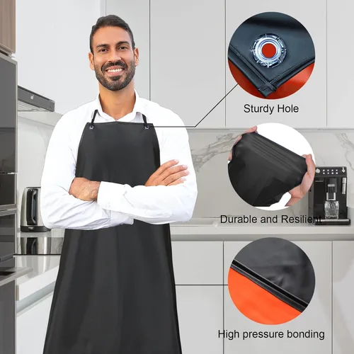 Miniatura 4 de Surblue Delantal impermeable Ropa segura de trabajo resistente a productos químicos (negro)