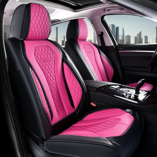 Miniatura 38 de Coverado Fundas de Asiento, Fundas de Asiento de Coche para Asientos Delanteros, Funda de Asiento de Coche Roja, Fundas de Asiento de Coche Rojo