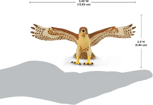 Miniatura 3 de Safari Ltd. Figura de halcón de cola roja, figura detallada de plástico de 5.75 pulgadas con envergadura, divertido juguete educativo para niños