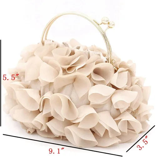 Miniatura 2 de DJBM Bolsos de mano florales para mujer, bolsa de noche de satén para fiesta, graduación, bolso de novia