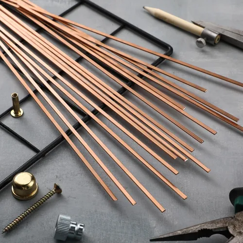 Miniatura 6 de Tandefio 40 varillas de soldadura AWS BCup-1 de cobre fosforado, soldadura de cobre fosforado, aleaciones de soldadura de cobre plano, varillas