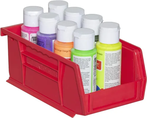 Miniatura 8 de Paquete de 24 contenedores colgantes de plástico 30220 de Akro-Mils, apilables, 7 x 4 x 3 pulgadas, color negro Rojo