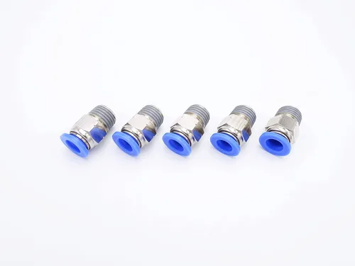 Miniatura 37 de Accesorio de conexión de empuje 5/32" Tubo OD x 10-32 UNF rosca macho, Conectores neumáticos de aire y agua de empuje rápido rectos para macho