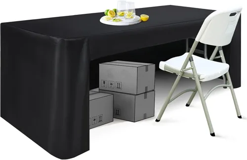 Miniatura 10 de ABCCANOPY Mantel rectangular de 6 pies para mesas rectangulares, de poliéster, lavable, para banquetes, bufé, fiestas, vacaciones, cenas, bodas