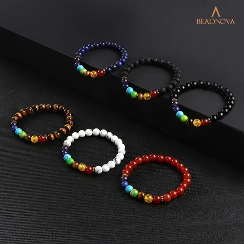 Miniatura 6 de Cuentas Beadnova redondas, sueltas, de 0.16 a 0.4 pulgadas, para bisutería 23) Cuentas redondas de hematita