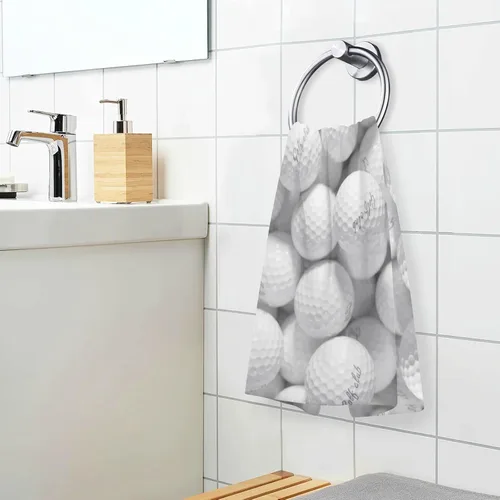 Miniatura 6 de Juego de 2 toallas de algodón blancas para baño, deportes, cocina, toallas de mano suaves y absorbentes, 16 x 28 pulgadas