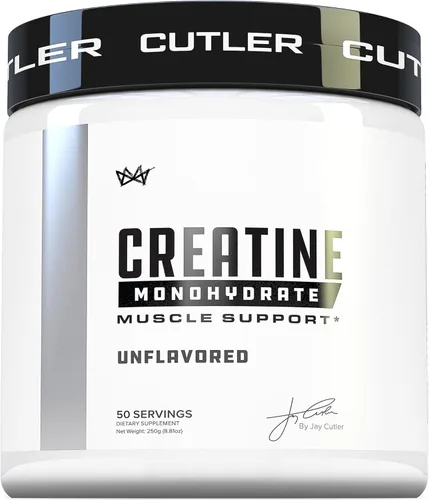 Cutler Nutrition Monohidrato de creatina pura, 0.18 onzas por porción, 50 porciones, mejorador muscular de primera calidad que mejora el rendimiento