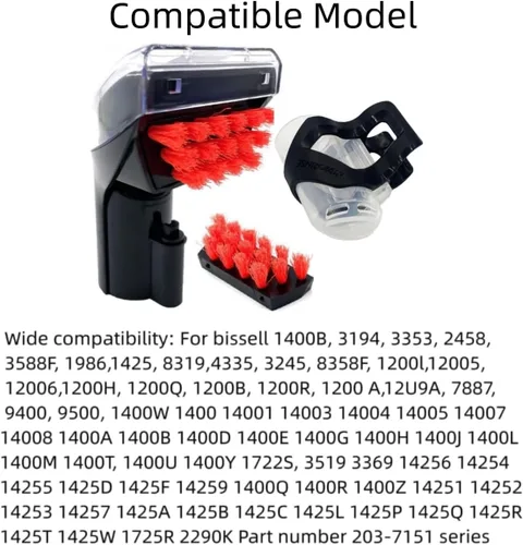 Miniatura 2 de Piezas de repuesto para cepillo de limpieza 1400B compatibles con Bissell 1400B 1400 3194 3353 2458 3588F 1986 1425 1844 2290A 1400W 1425W