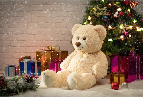 Miniatura 6 de HollyHOME Oso de peluche grande para cumpleaños y día de San Valentín, peluche para niños y novia, 36 pulgadas, color beige