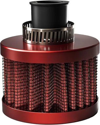 Filtro universal de admisión de aire frío, filtro de entrada de aire de 0.47 pulgadas, respiradero turbo de ventilación de alto rendimiento para Rojo
