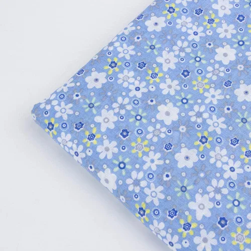 Miniatura 3 de 7 piezas de tela de algodón floral de 20.0 x 20.0 pulgadas, suministros para hacer máscaras, acolchado, retazos, tela de retazos, paquetes de Azul
