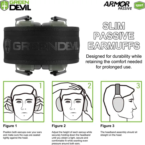 Miniatura 4 de GREEN DEVIL Reducción de ruido Protección auditiva Orejeras de seguridad pasiva Auriculares delgados para disparar rango de pistola