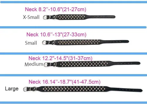 Miniatura 3 de Collar de perro con pinchos para perros pequeños, collares de cachorro macho con pinchos de cuero PU con remaches de hongos, collares tachonados