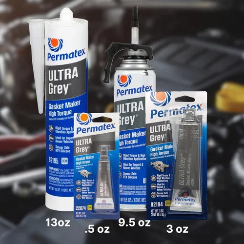 Miniatura 7 de Permatex 22074 Ultra Grey Rigid High-Torque RTV Fabricante de Juntas de Silicona, Seguro para Sensores y No Corrosivo, Para Aplicaciones de Alto Par