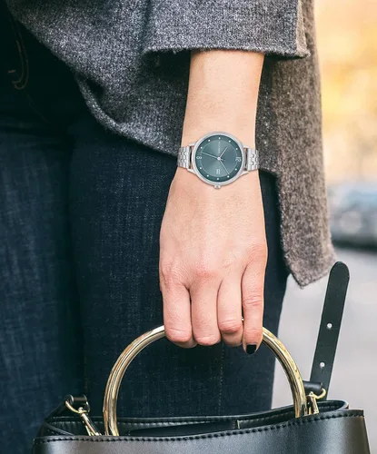 Miniatura 4 de Tommy Hilfiger Reloj de pulsera de cuarzo de acero inoxidable y eslabones para mujer color azul modelo 1782433 Azul Patchwork Reloj de cuarzo