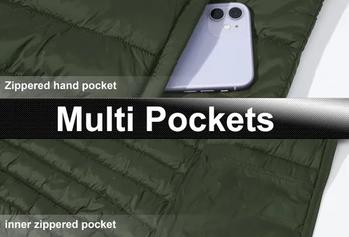 Miniatura 2 de TACVASEN Chaqueta acolchada con capucha para hombre, impermeable, impermeable, con aislamiento, ligera, cortavientos, acolchada