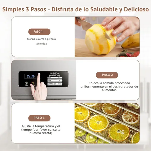 Miniatura 7 de Deshidratadora de alimentos comercial grande con 12 bandejas, área utilizable de hasta 22.67 pies², secador de acero inoxidable completo de 1200W