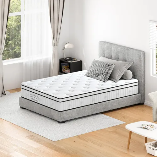 Miniatura 10 de Colchón híbrido de 10 pulgadas, resortes interiores en bolsillos individuales, firmeza media con espuma cómoda para alivio de presión y sueño fresco